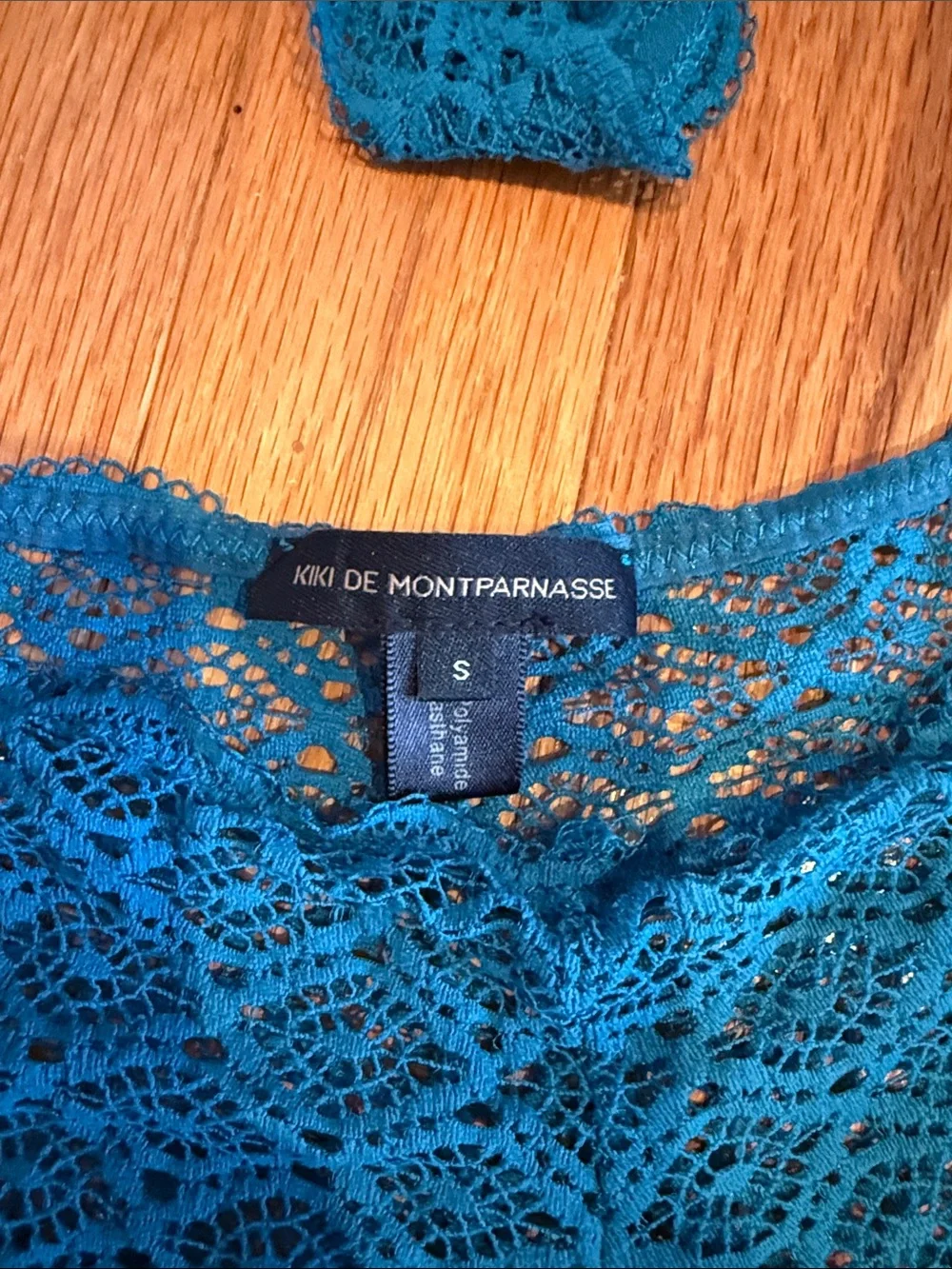 KIKI DE MONTPARNASSE Lace Cheeky Brief & Thong Set in Teal - Women Intimates